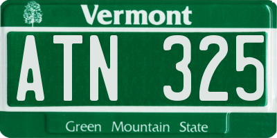 VT license plate ATN325