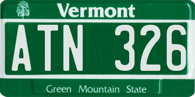 VT license plate ATN326