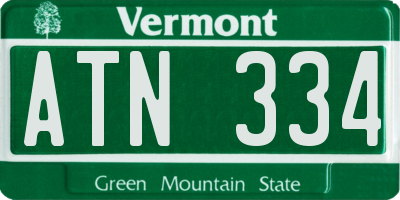 VT license plate ATN334