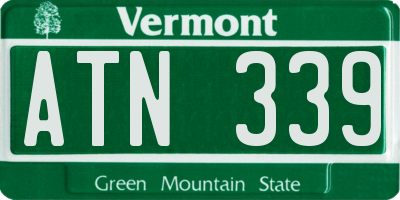 VT license plate ATN339