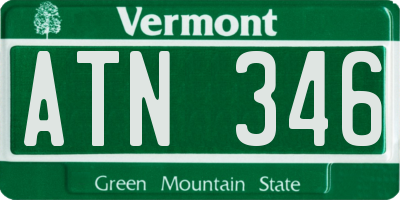 VT license plate ATN346