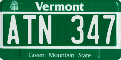 VT license plate ATN347