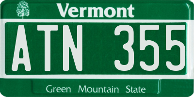 VT license plate ATN355