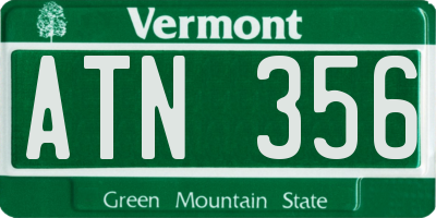 VT license plate ATN356