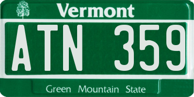 VT license plate ATN359