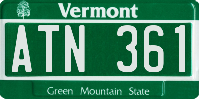 VT license plate ATN361