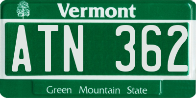 VT license plate ATN362