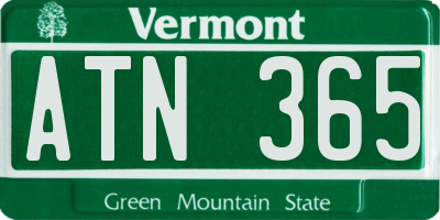 VT license plate ATN365