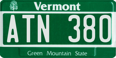 VT license plate ATN380