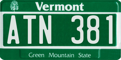 VT license plate ATN381