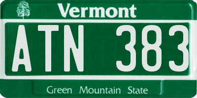 VT license plate ATN383