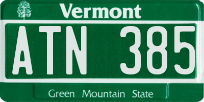 VT license plate ATN385