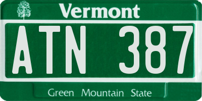 VT license plate ATN387