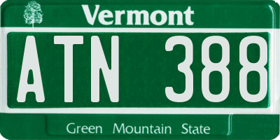 VT license plate ATN388