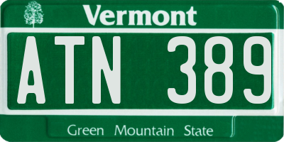 VT license plate ATN389