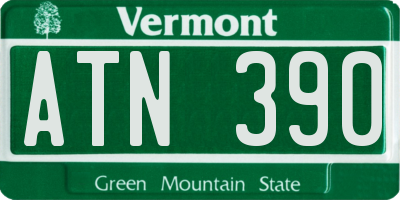 VT license plate ATN390