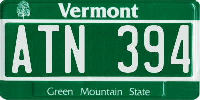 VT license plate ATN394