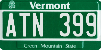 VT license plate ATN399