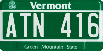 VT license plate ATN416