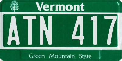 VT license plate ATN417