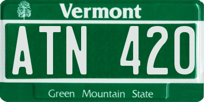 VT license plate ATN420