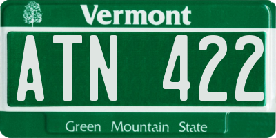 VT license plate ATN422