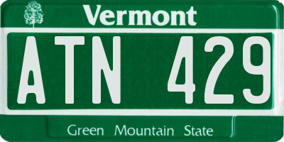 VT license plate ATN429