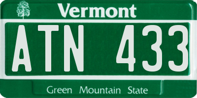 VT license plate ATN433