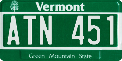 VT license plate ATN451