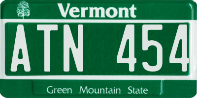 VT license plate ATN454
