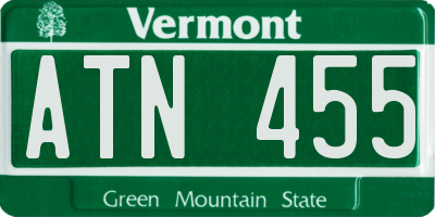 VT license plate ATN455