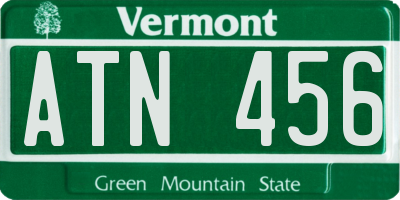 VT license plate ATN456
