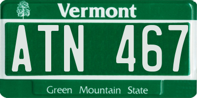 VT license plate ATN467