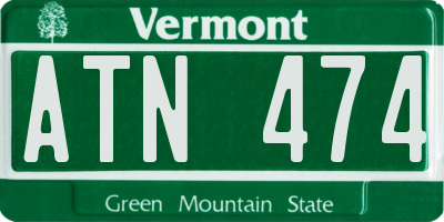 VT license plate ATN474