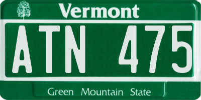 VT license plate ATN475