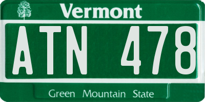 VT license plate ATN478