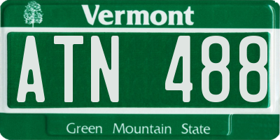 VT license plate ATN488