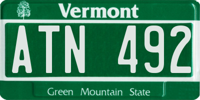 VT license plate ATN492