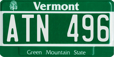 VT license plate ATN496