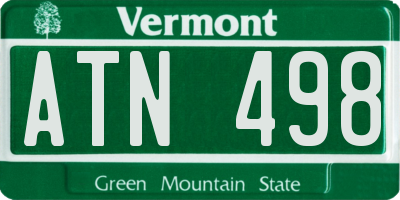 VT license plate ATN498