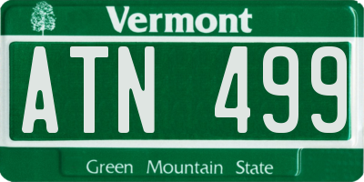 VT license plate ATN499