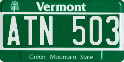 VT license plate ATN503