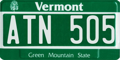 VT license plate ATN505