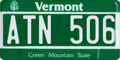 VT license plate ATN506
