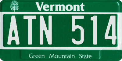 VT license plate ATN514