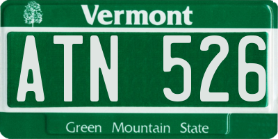 VT license plate ATN526