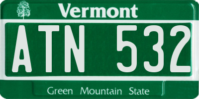 VT license plate ATN532