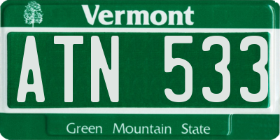 VT license plate ATN533