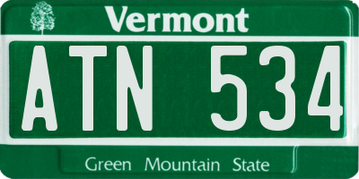VT license plate ATN534