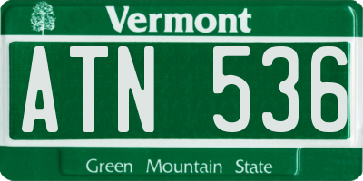 VT license plate ATN536